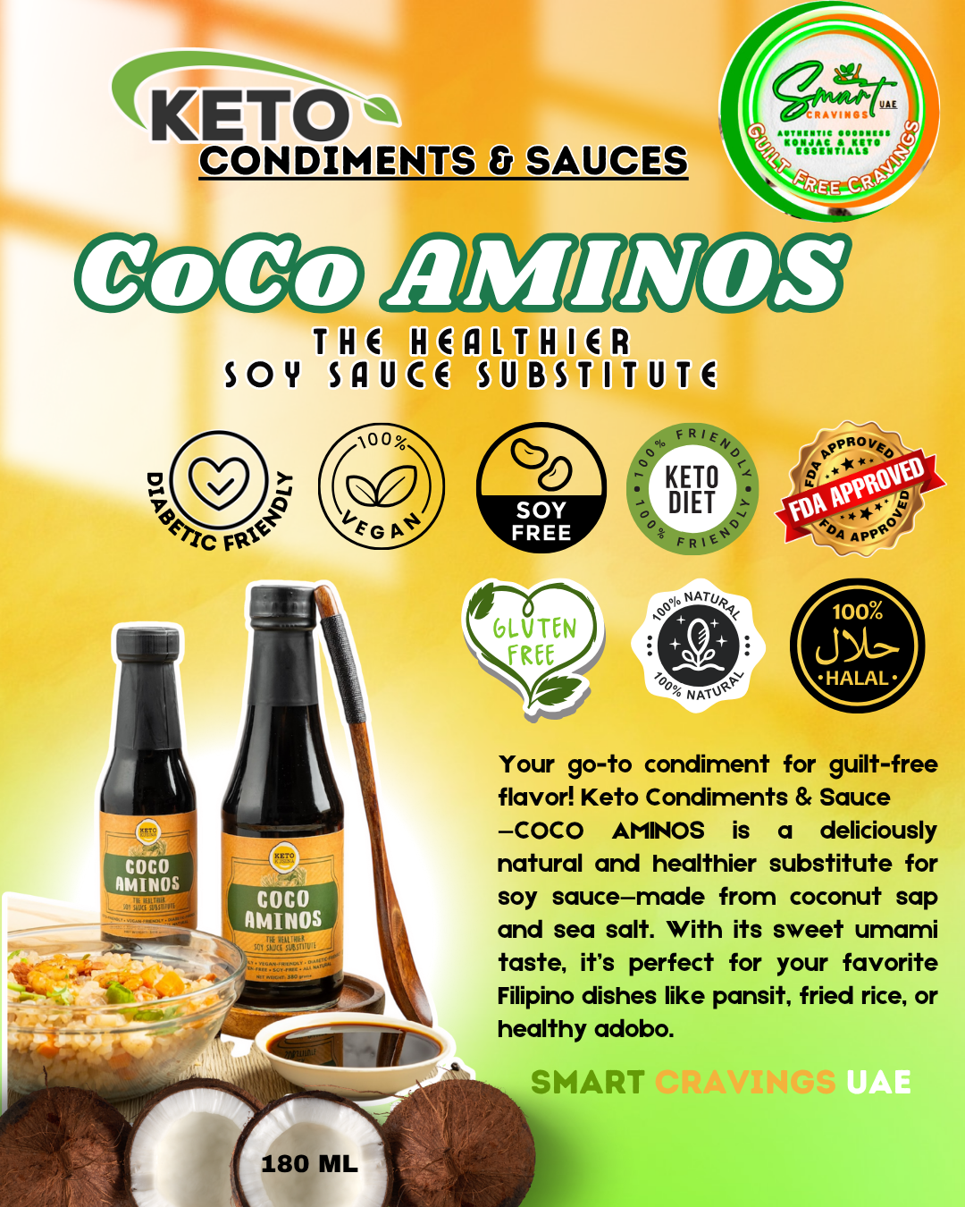 𝐂𝐎𝐂𝐎 𝐀𝐌𝐈𝐍𝐎𝐒 (Keto Soy-sauce Alternative)